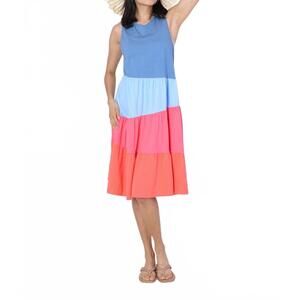 NEW FUNSPORT summer color block dress in blue/pink/coral